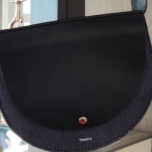 Theory Denim and Black Leather  Belt Waist Pouch